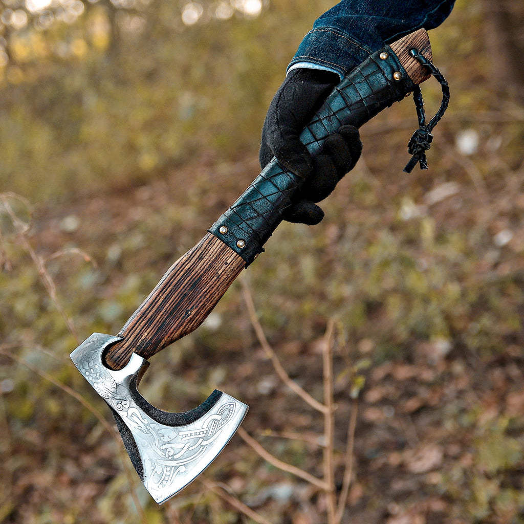 Handmade Viking Axe With Pakka Wood Handle, Battle Axe, Bronze Axes, Christmas Gift Box, Throwing Axe, Custom Axe, Gift For Him