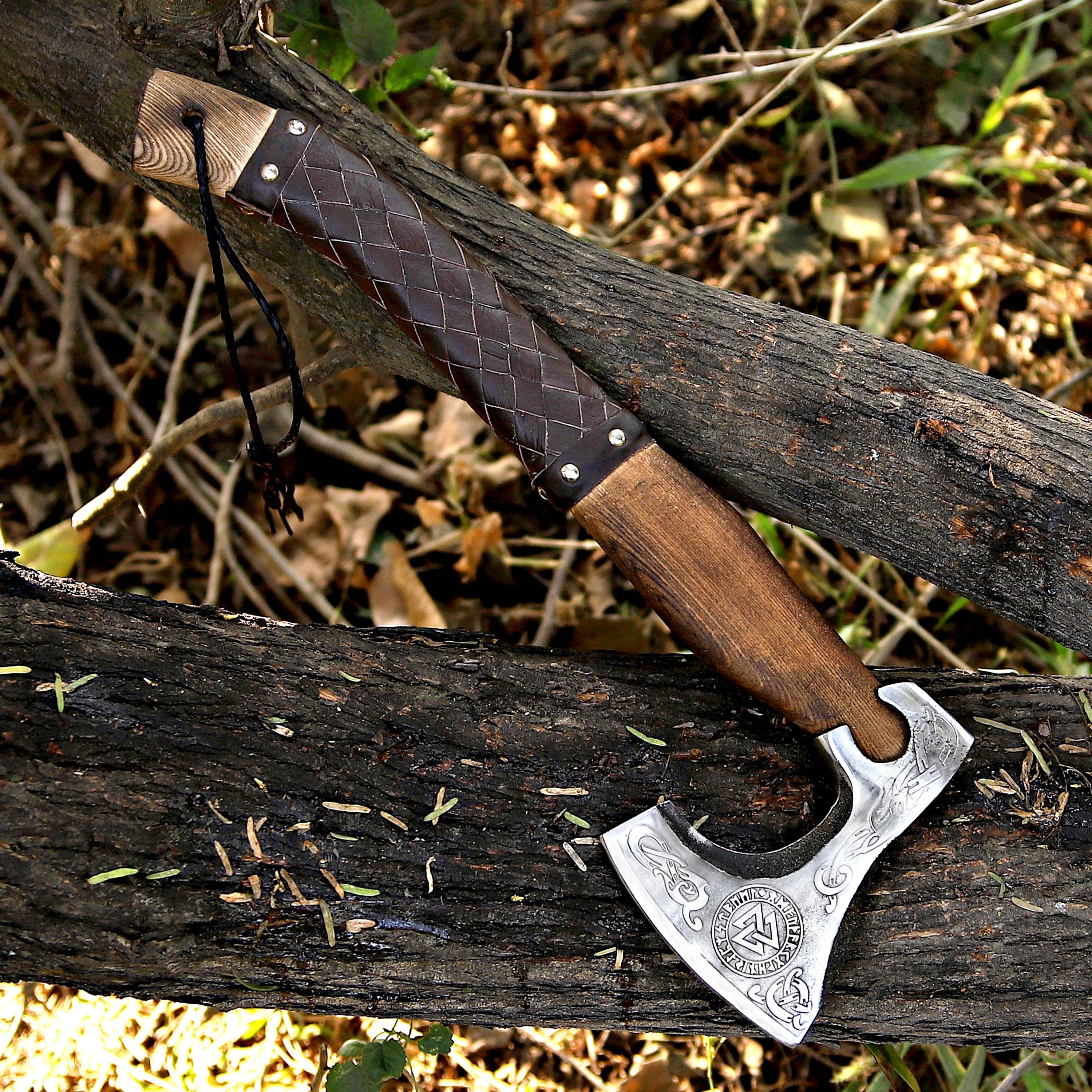 Handmade Viking Axe Pakka Wood Handle Battle Axe Custom Axe Engraved Camping Axe Throwing Axe Hunting Axe Christmas Gift Box Gift For Him