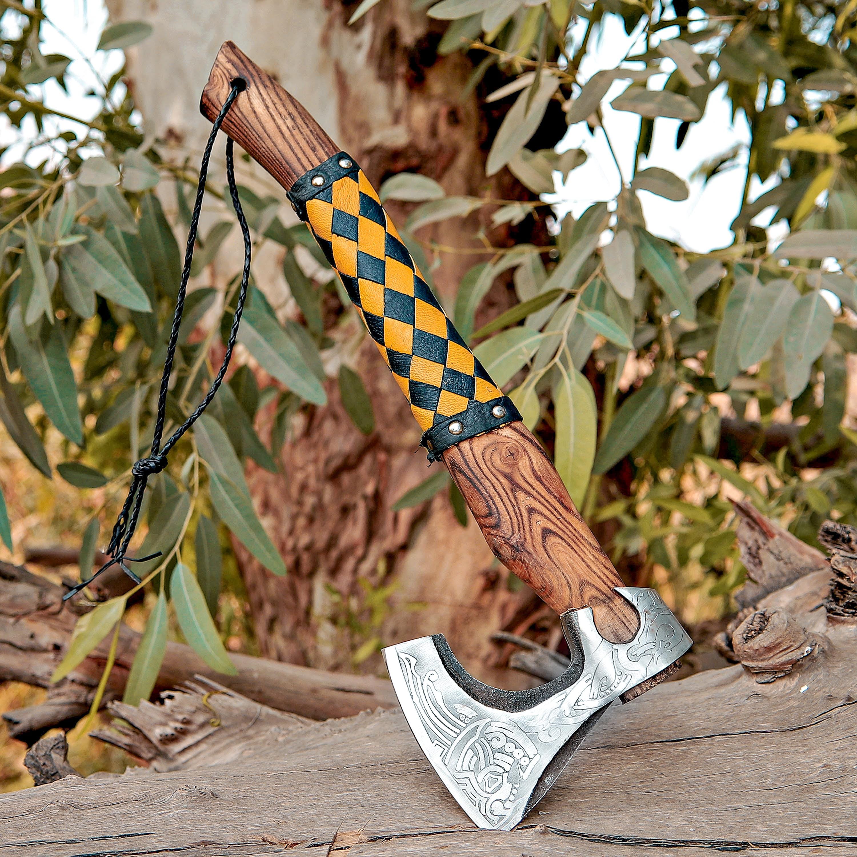 Handmade Viking Axe | Pakka Wood Handle | Custom Axe | Throwing Axe | Battle Axe | Hunting Axe | Christmas Gift Box | Gift For Him