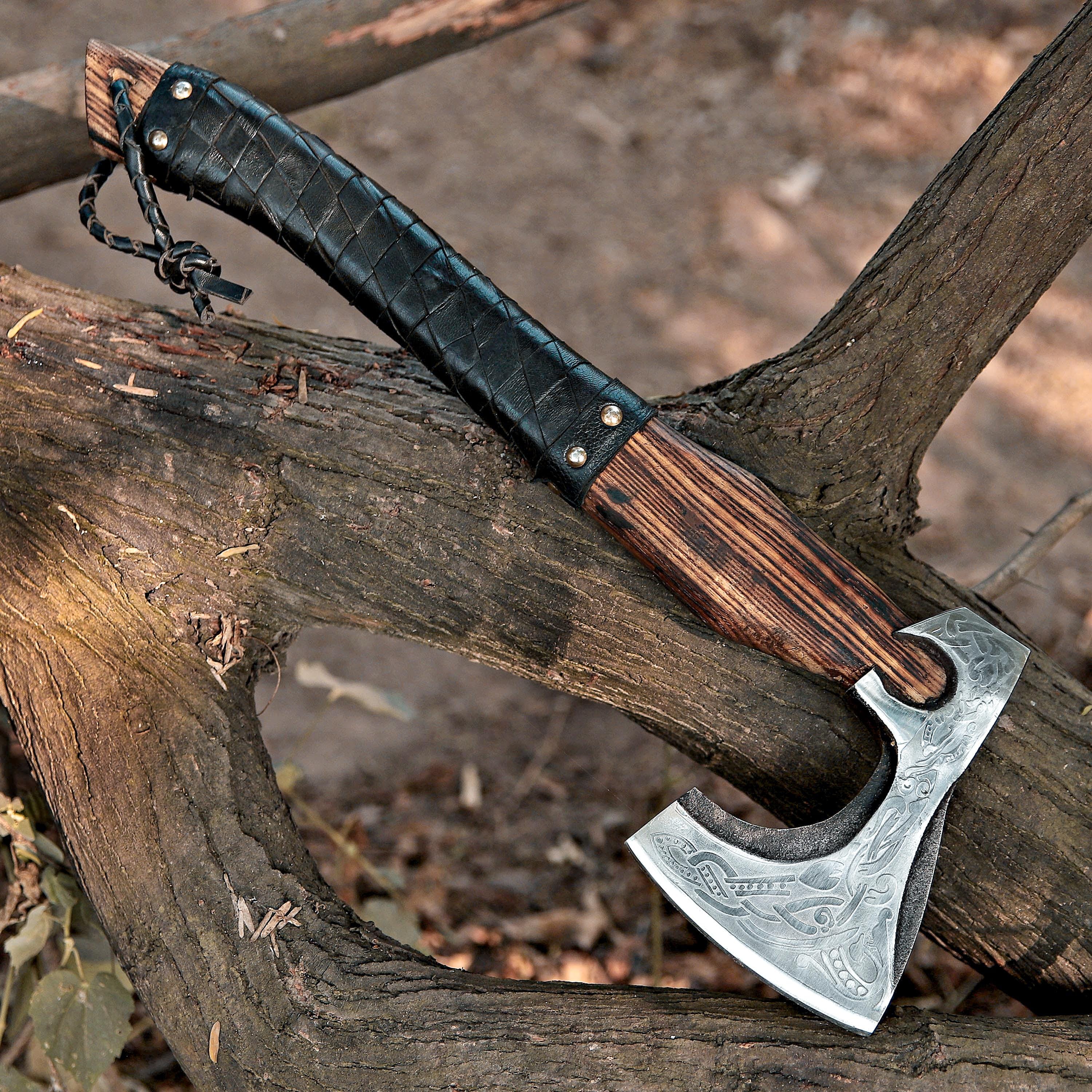 Handmade Viking Axe With Pakka Wood Handle, Battle Axe, Bronze Axes, Christmas Gift Box, Throwing Axe, Custom Axe, Gift For Him