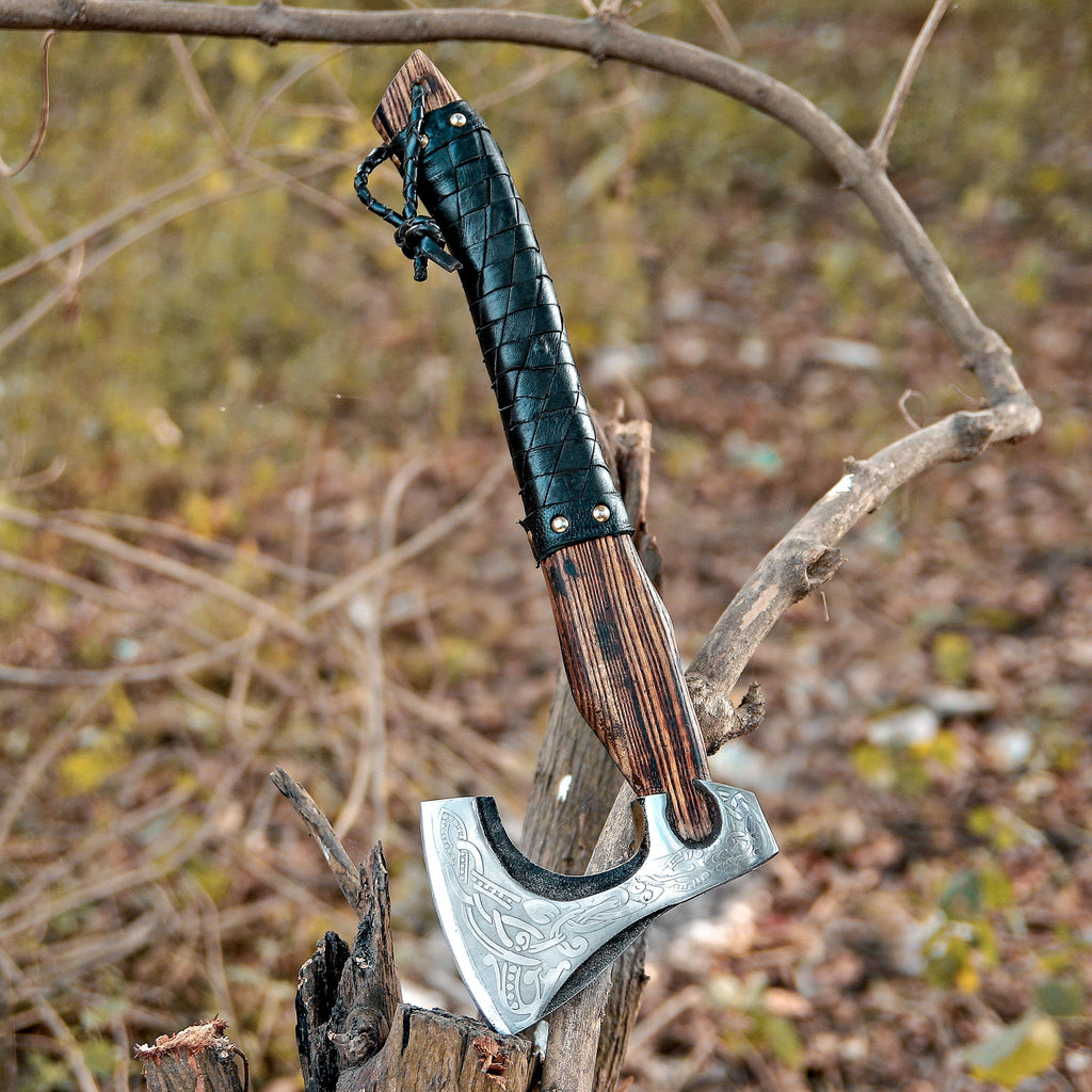Handmade Viking Axe With Pakka Wood Handle, Battle Axe, Bronze Axes, Christmas Gift Box, Throwing Axe, Custom Axe, Gift For Him