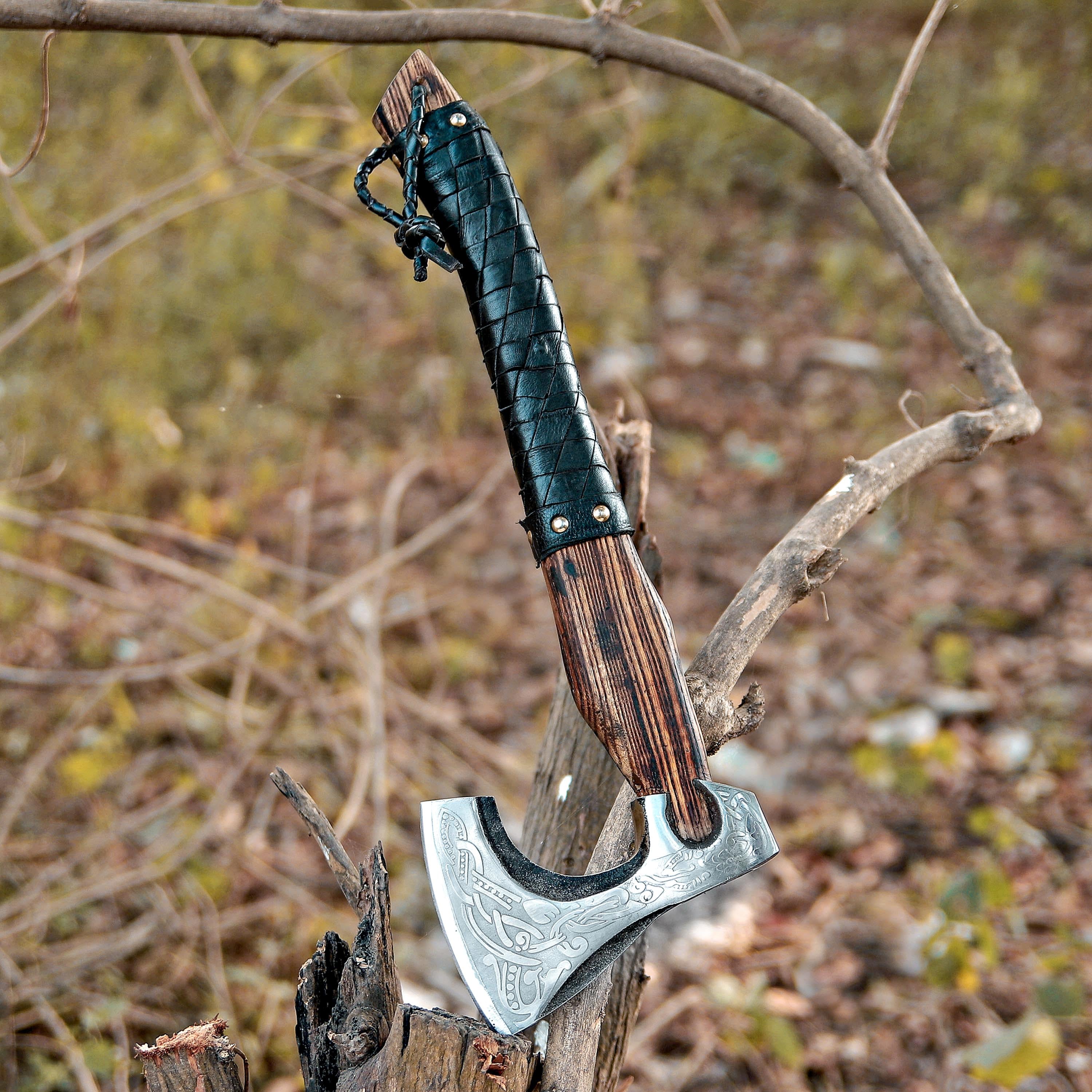 Handmade Viking Axe With Pakka Wood Handle, Battle Axe, Bronze Axes, Christmas Gift Box, Throwing Axe, Custom Axe, Gift For Him
