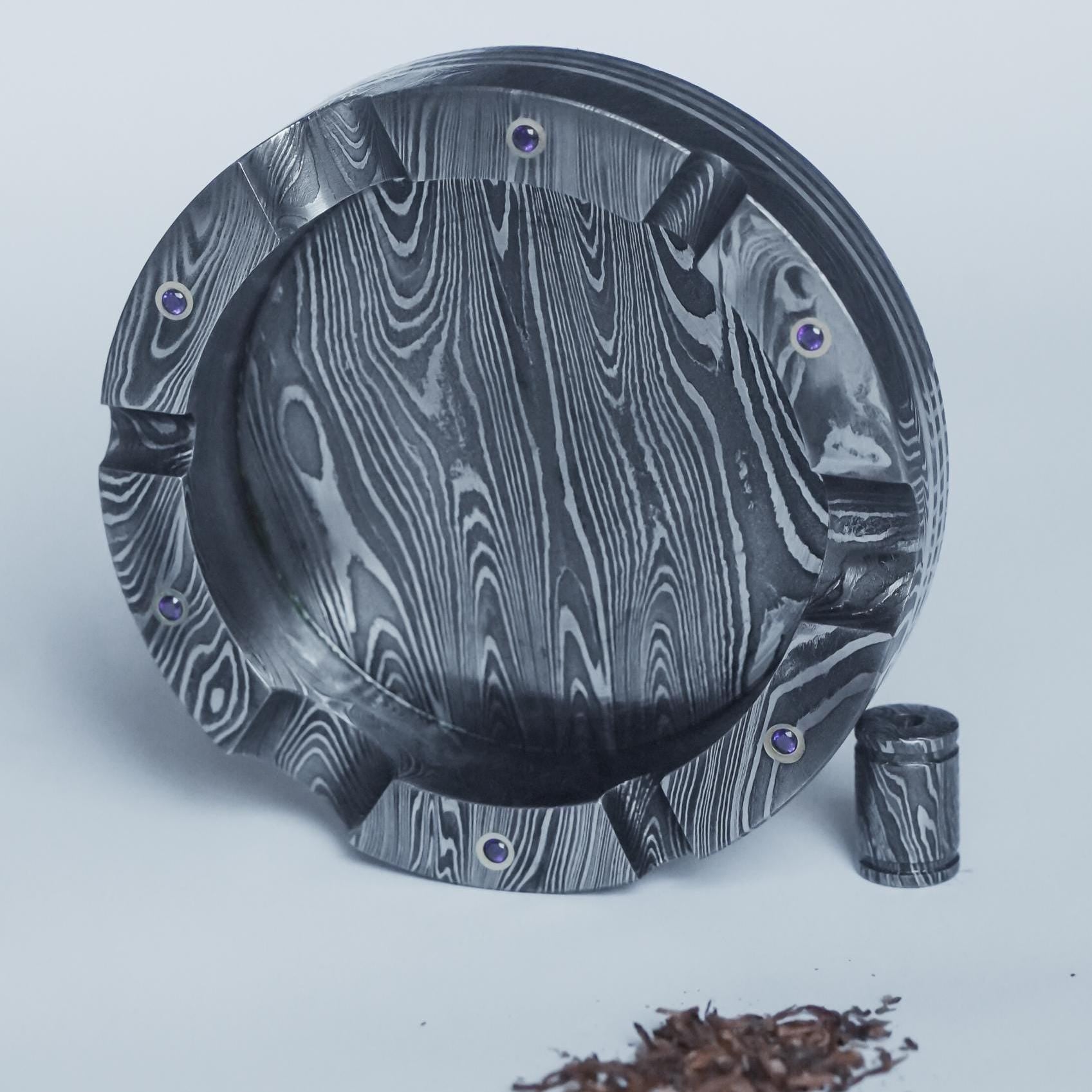Handmade Damascus Ashtray Cigar Ash Tray Cigarette Ash Collector Accessories Pipe Rests Ashtray Unique Vintage Ash Tray Personalized Gift