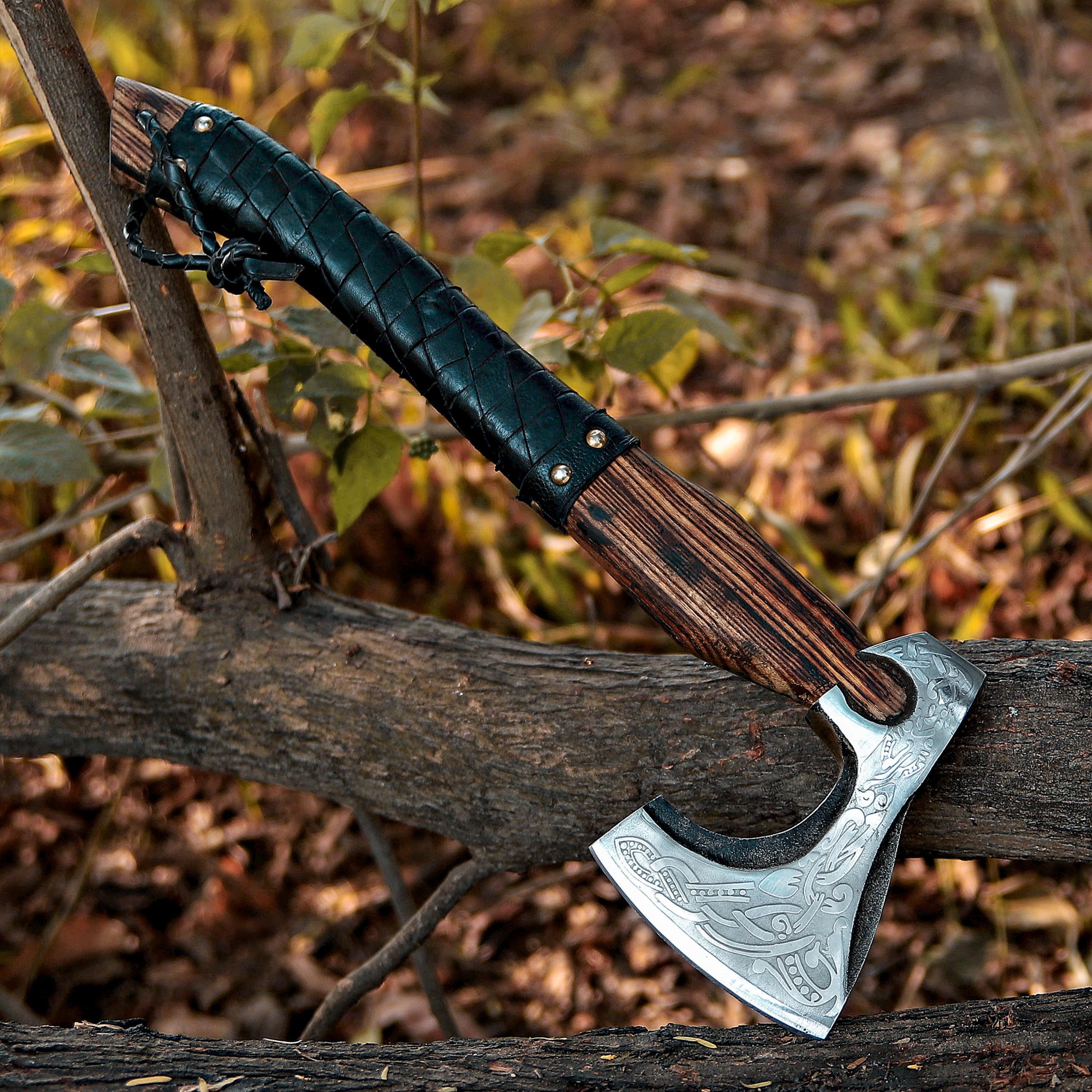 Handmade Viking Axe With Pakka Wood Handle, Battle Axe, Bronze Axes, Christmas Gift Box, Throwing Axe, Custom Axe, Gift For Him