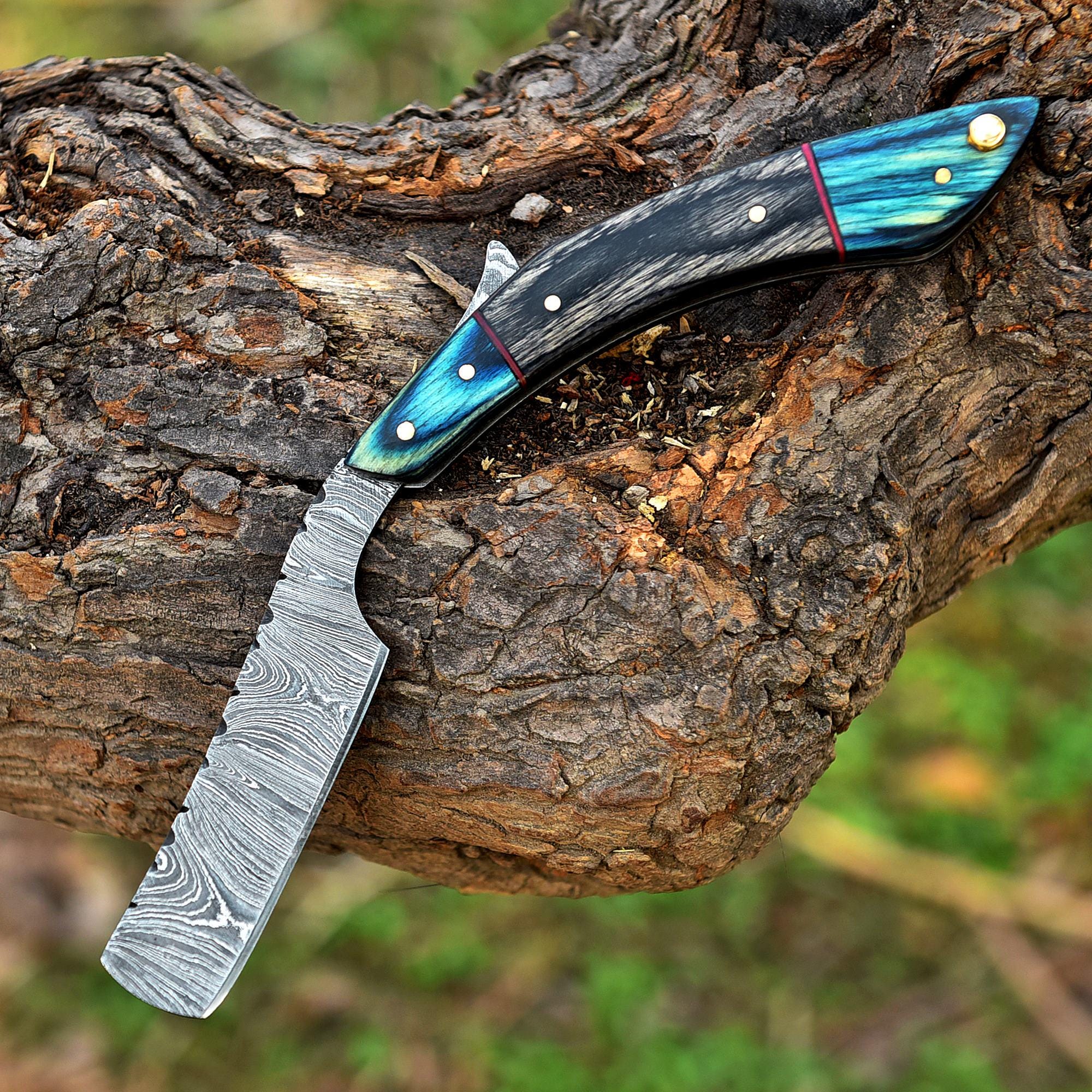 Premium Handmade Damascus Steel Straight Razor Personalized Classic Barber Blade Groomsman Boyfriend Gift with Shaving Ready Gift For Him