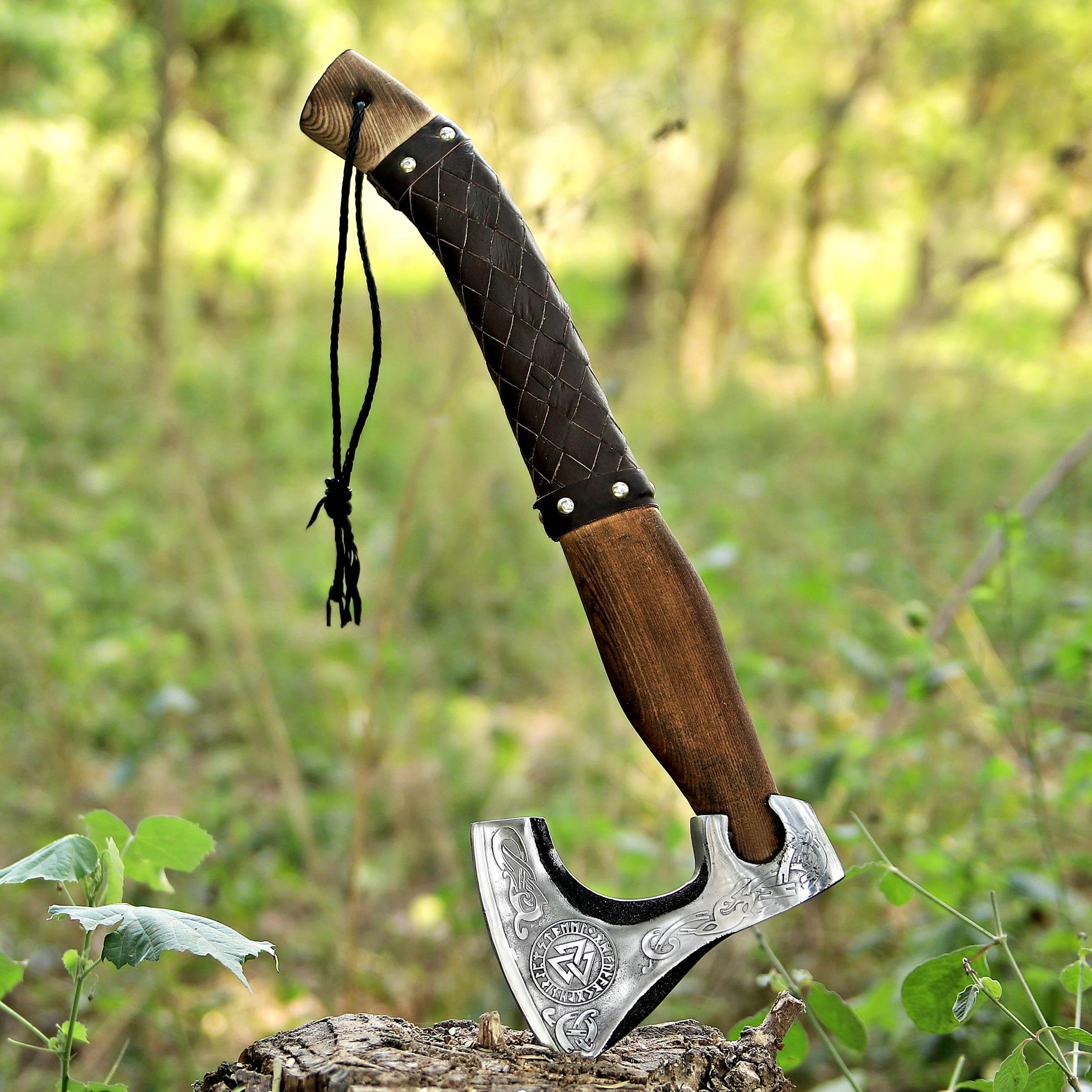 Handmade Viking Axe Pakka Wood Handle Battle Axe Custom Axe Engraved Camping Axe Throwing Axe Hunting Axe Christmas Gift Box Gift For Him