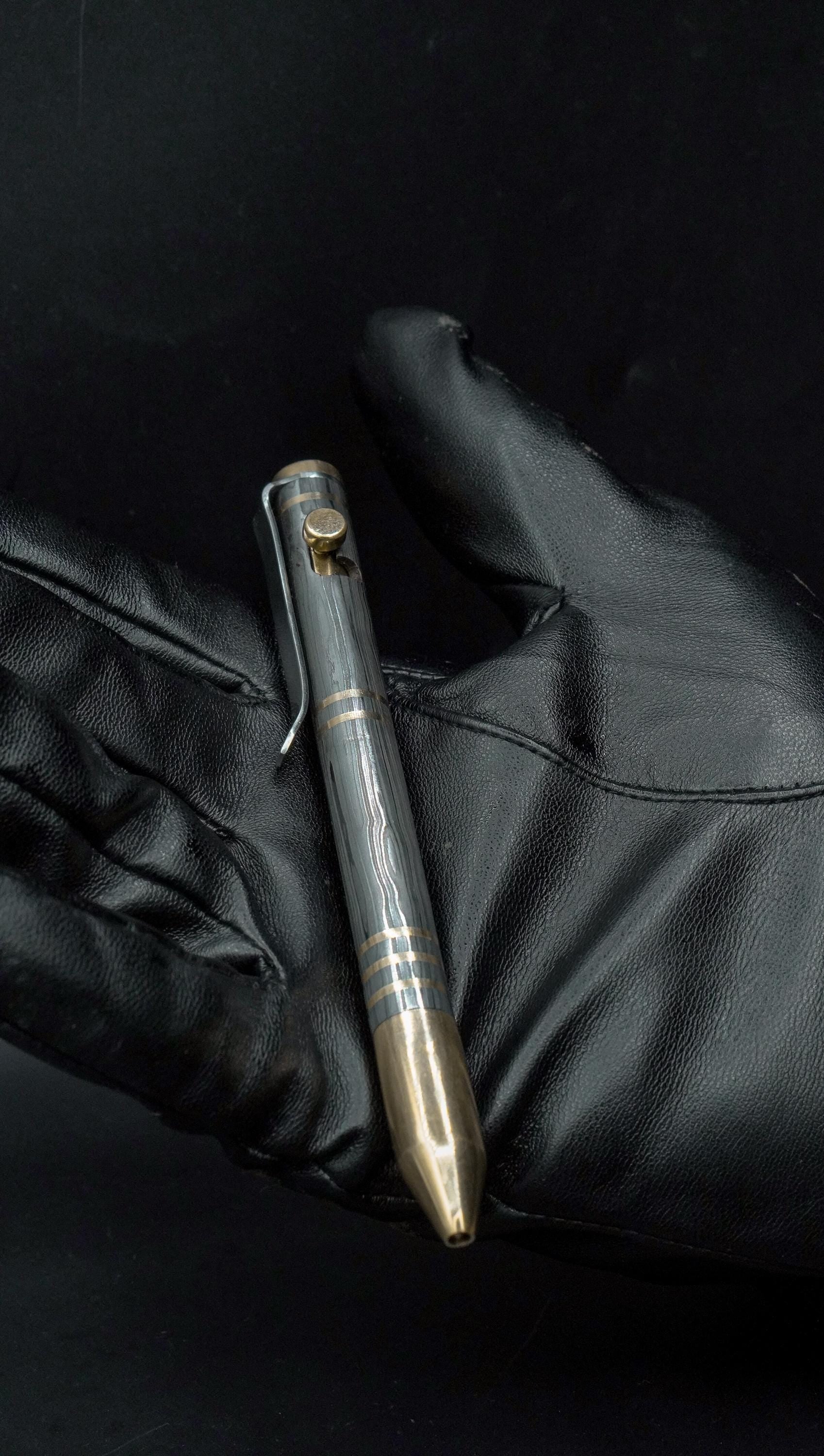 Handmade Damascus Steel Ballpoint Pen, Handcrafted Brass Accents with Pocket Clipper, Retirement Gift, Personalized Pen, Groomsman Gift