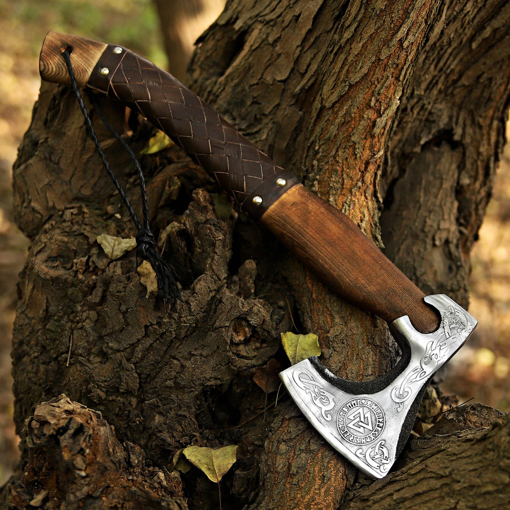 Handmade Viking Axe Pakka Wood Handle Battle Axe Custom Axe Engraved Camping Axe Throwing Axe Hunting Axe Christmas Gift Box Gift For Him