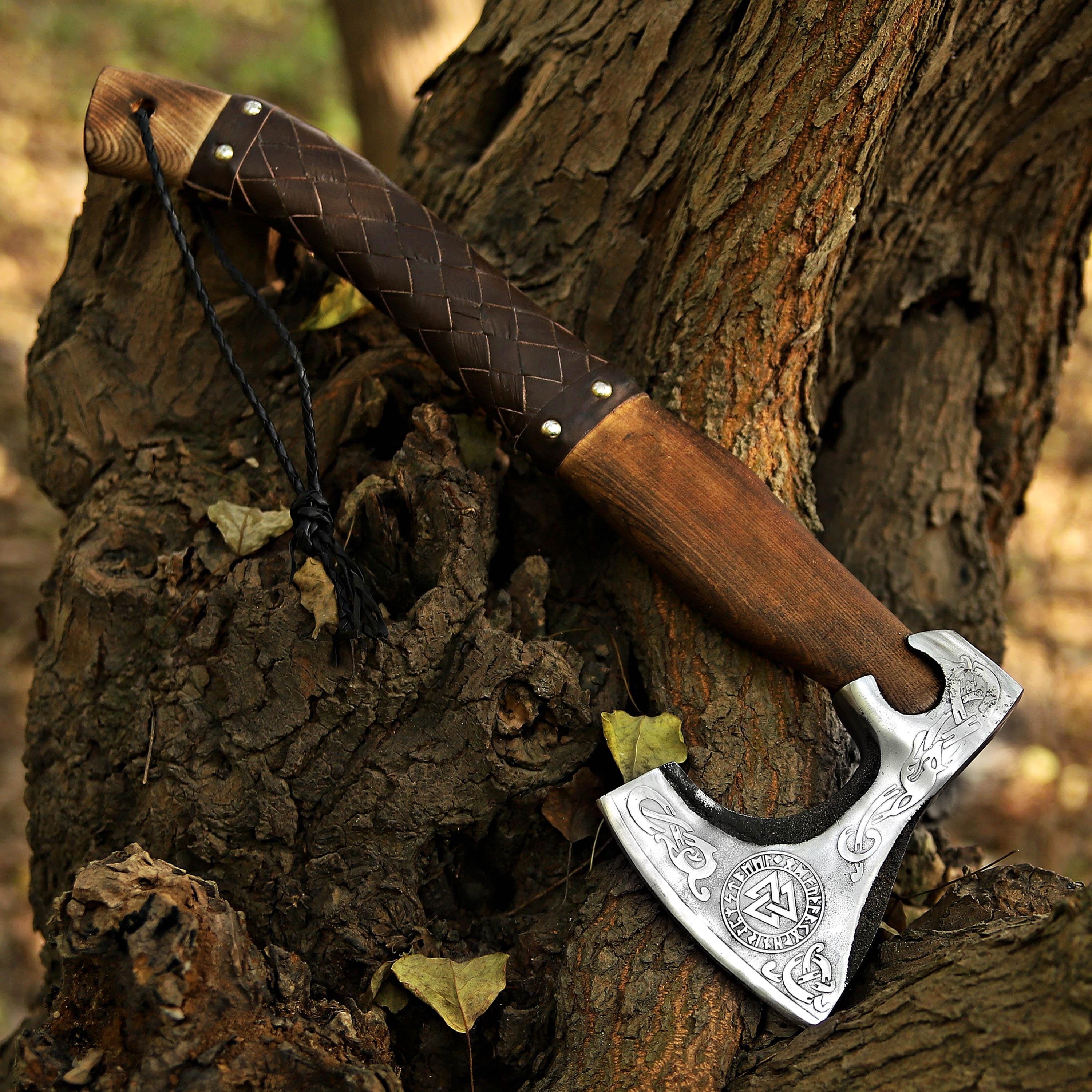Handmade Viking Axe Pakka Wood Handle Battle Axe Custom Axe Engraved Camping Axe Throwing Axe Hunting Axe Christmas Gift Box Gift For Him