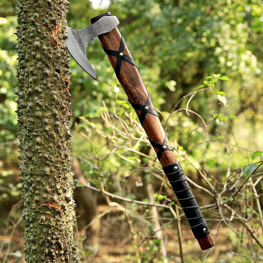 Aesthetic Handmade Viking Axe Pakka Wood Handle Engraved Camping Axe Throwing Axe Hunting Axe Battle Axe Custom Axe Christmas Gift Box
