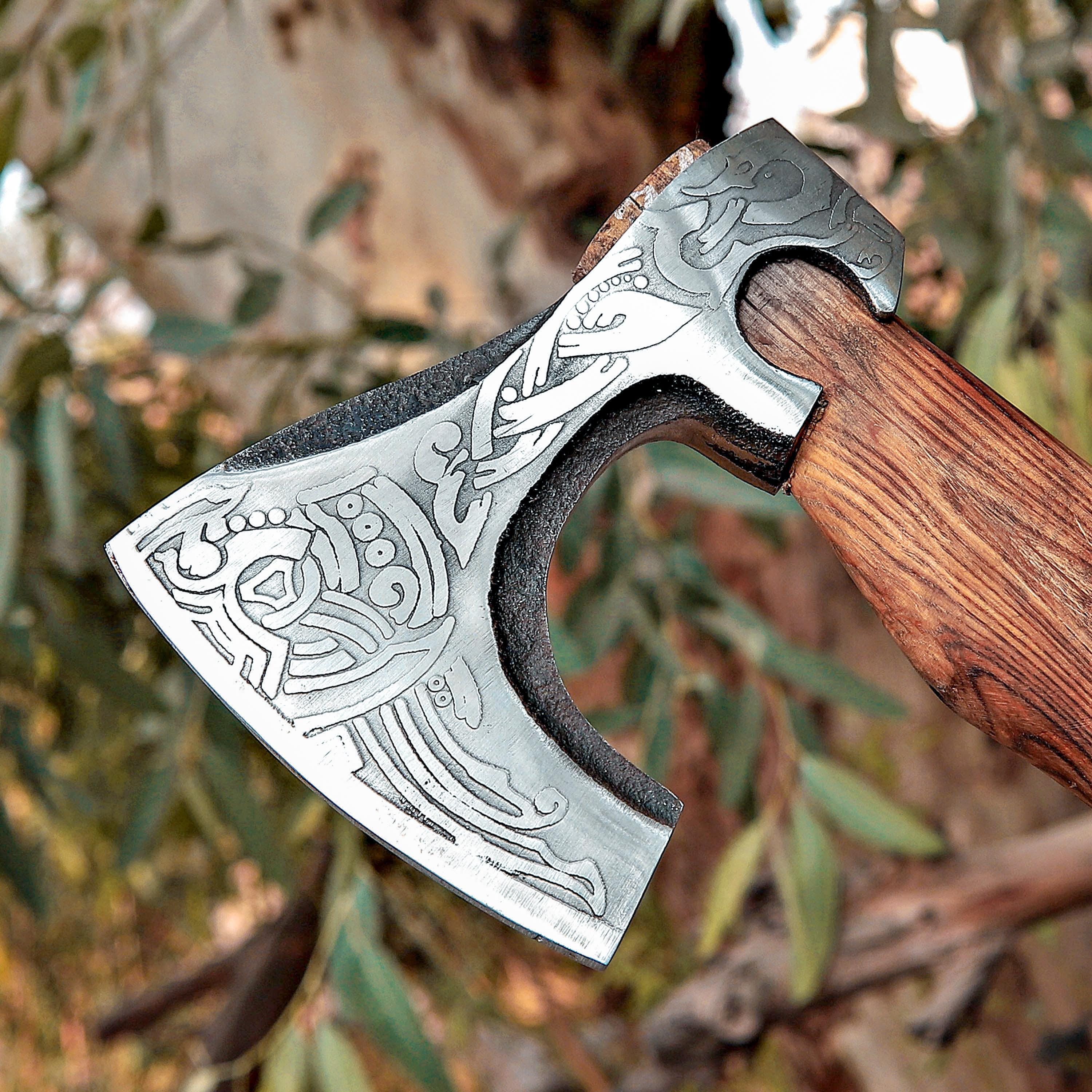 Handmade Viking Axe | Pakka Wood Handle | Custom Axe | Throwing Axe | Battle Axe | Hunting Axe | Christmas Gift Box | Gift For Him