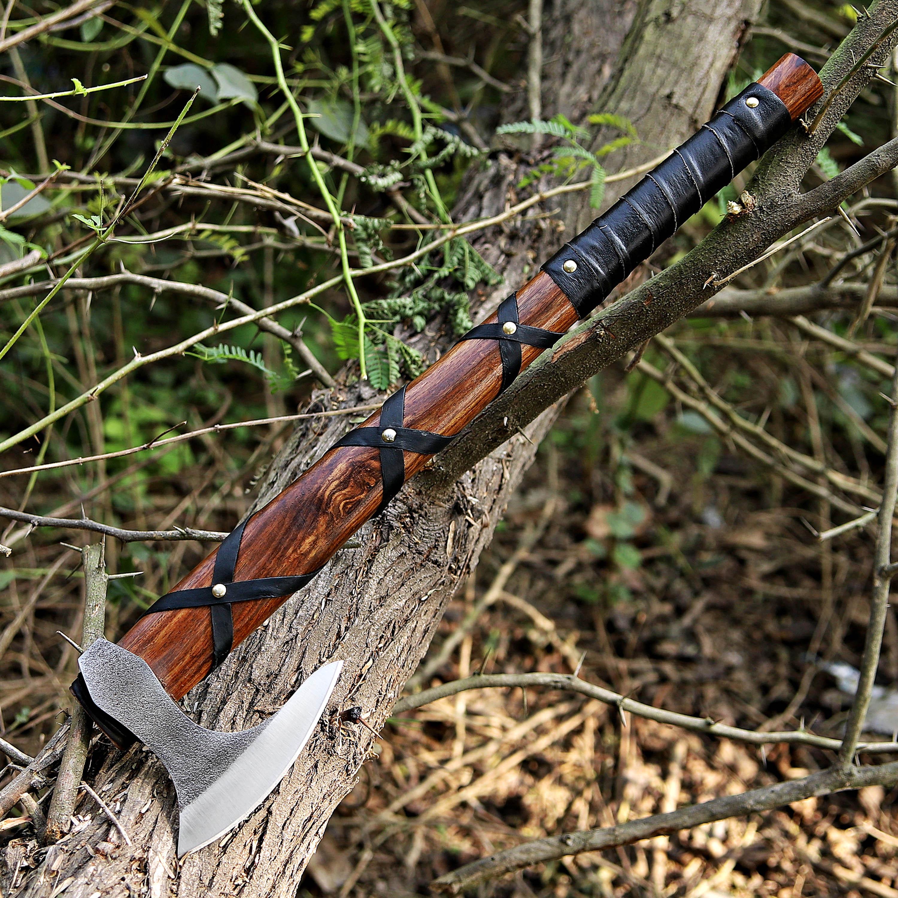 Aesthetic Handmade Viking Axe Pakka Wood Handle Engraved Camping Axe Throwing Axe Hunting Axe Battle Axe Custom Axe Christmas Gift Box