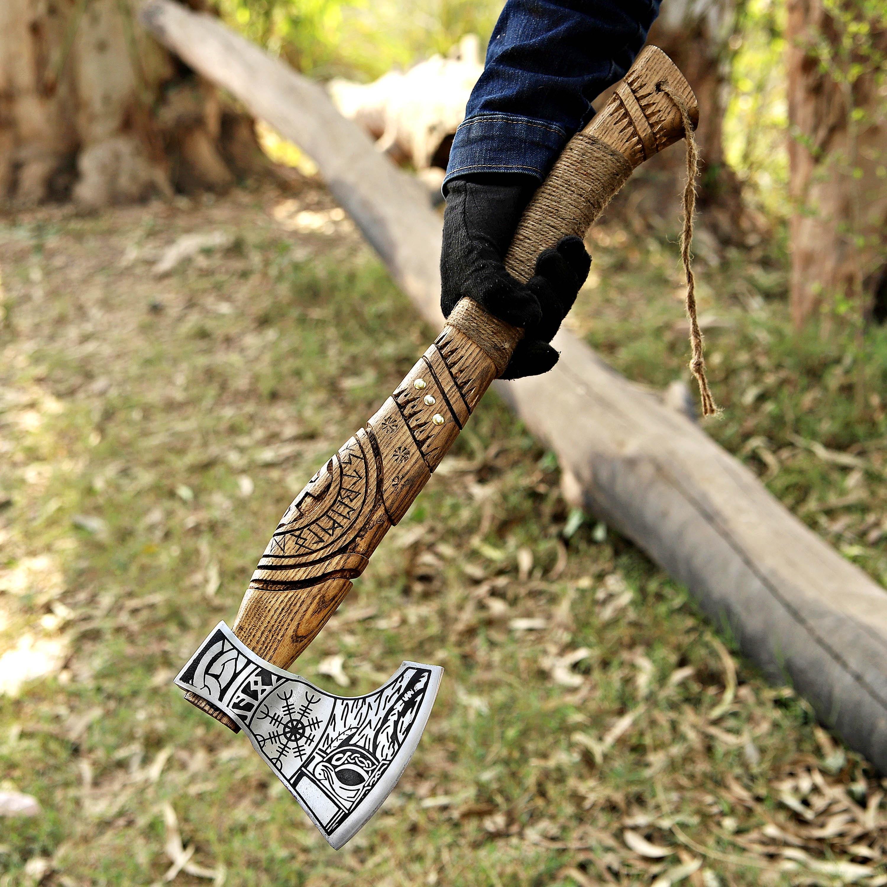 Vintage Handmade Viking Axe With Pakka Wood Handle Battle Axe Throwing Axe Custom Axe Bronze Axes Christmas Gift Box Gift For Him