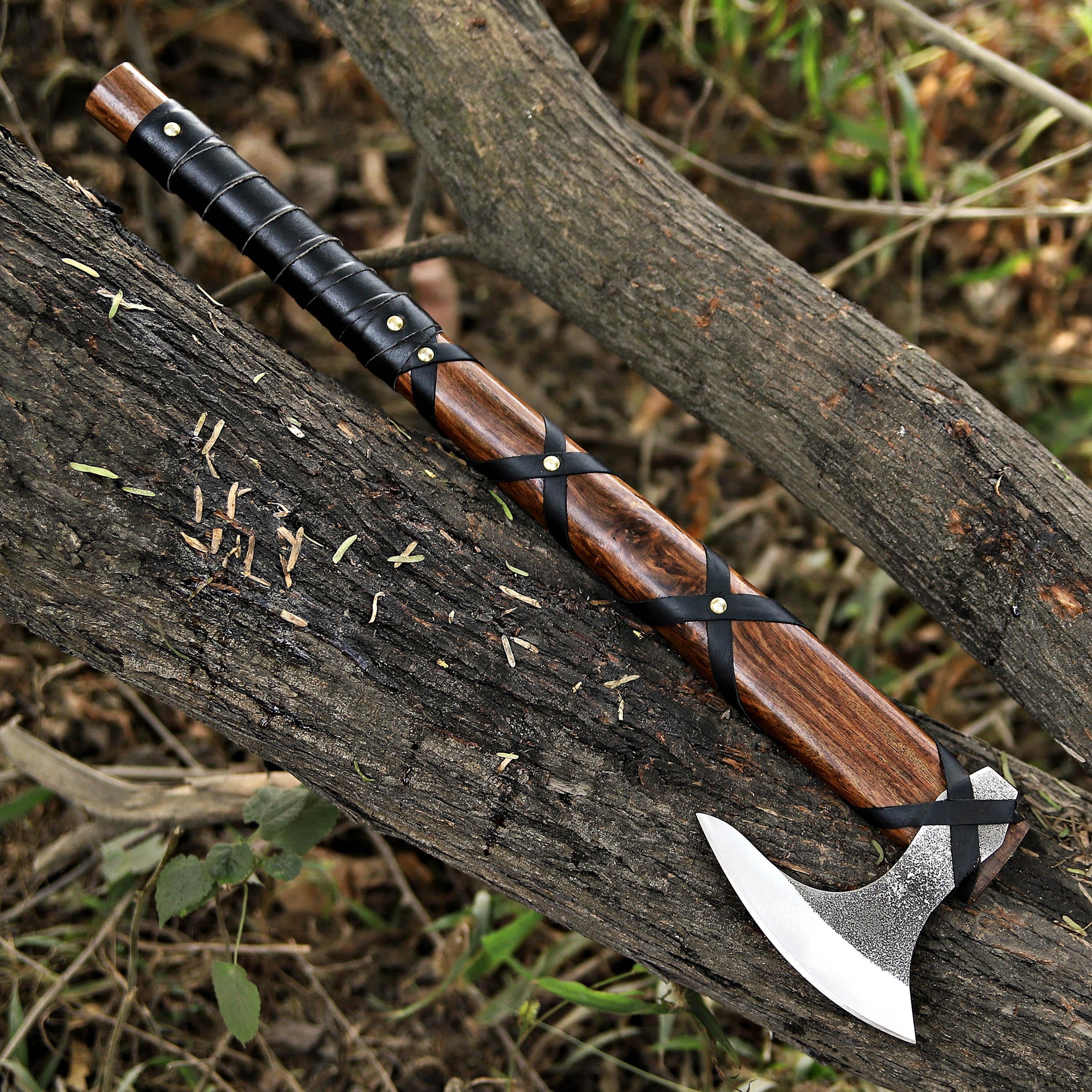 Aesthetic Handmade Viking Axe Pakka Wood Handle Engraved Camping Axe Throwing Axe Hunting Axe Battle Axe Custom Axe Christmas Gift Box