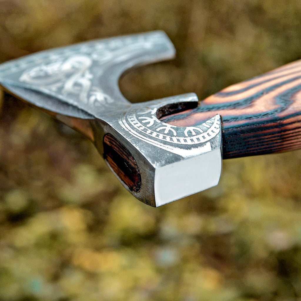 Premium Viking Axe Handmade With Pakka Wood Handle | Throwing Axe | Custom Axe | Battle Axe | Bronze Axes | Christmas Gift Box |Gift For Him