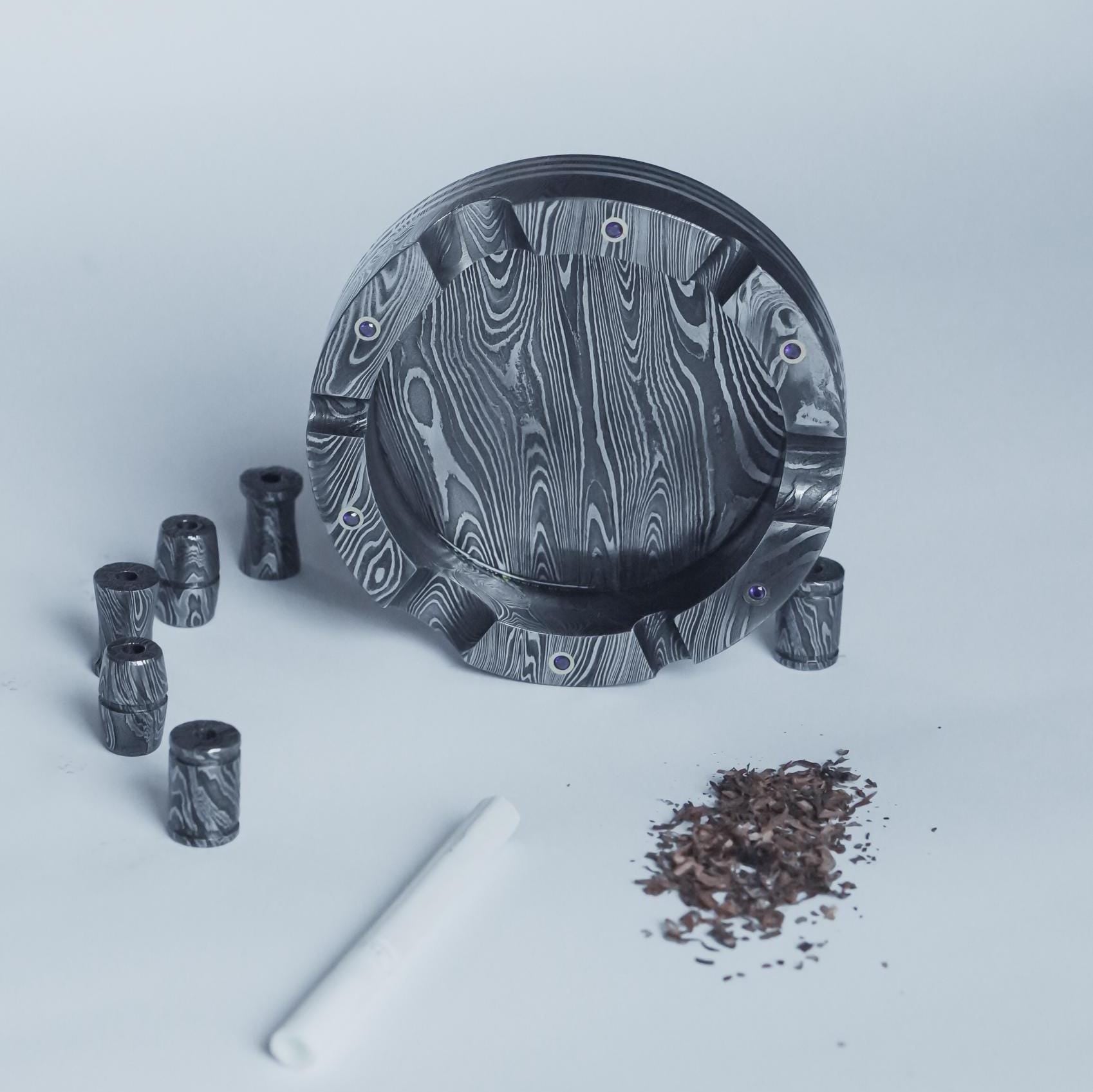 Handmade Damascus Ashtray Cigar Ash Tray Cigarette Ash Collector Accessories Pipe Rests Ashtray Unique Vintage Ash Tray Personalized Gift