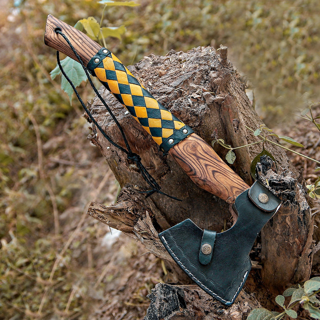 Handmade Viking Axe | Pakka Wood Handle | Custom Axe | Throwing Axe | Battle Axe | Hunting Axe | Christmas Gift Box | Gift For Him