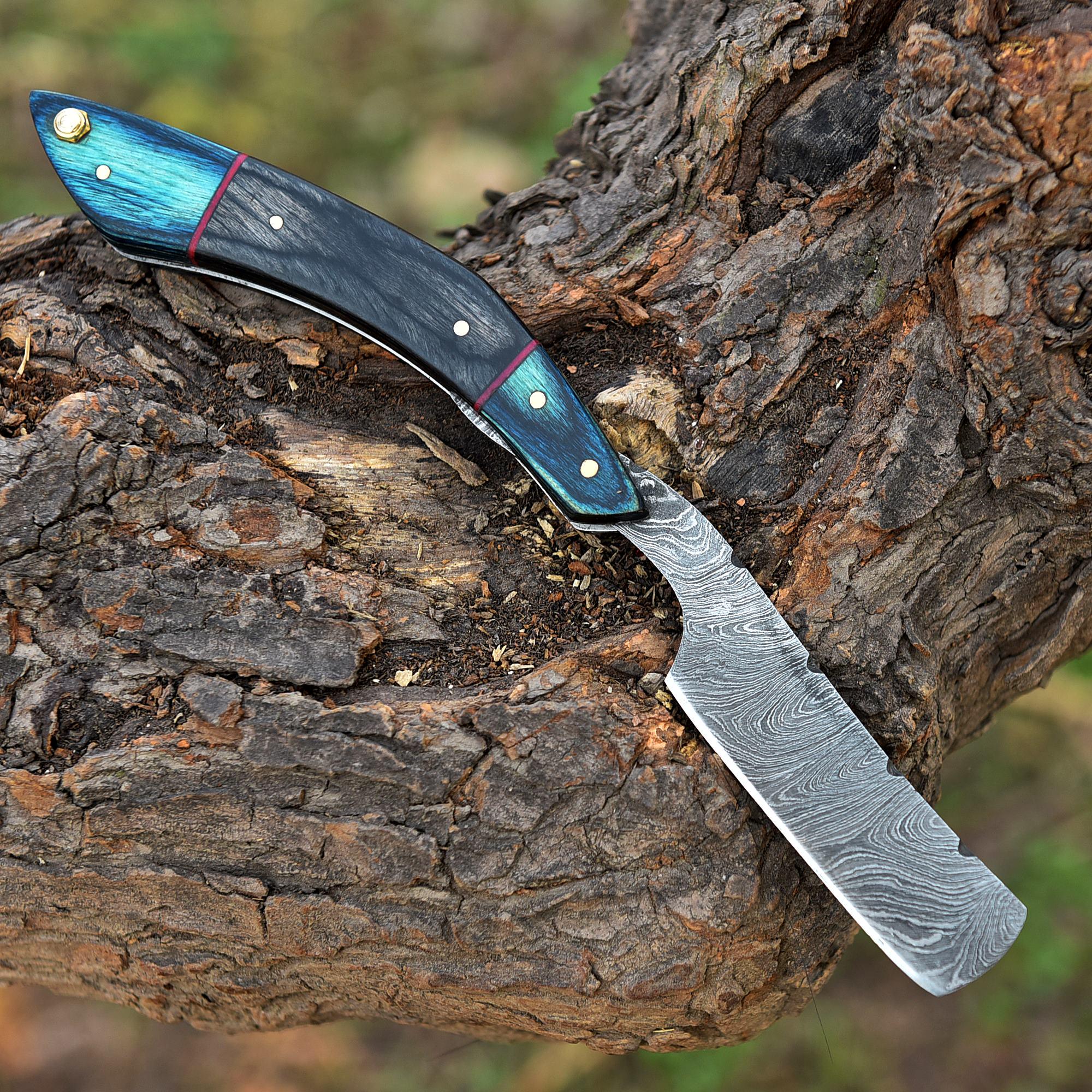 Premium Handmade Damascus Steel Straight Razor Personalized Classic Barber Blade Groomsman Boyfriend Gift with Shaving Ready Gift For Him