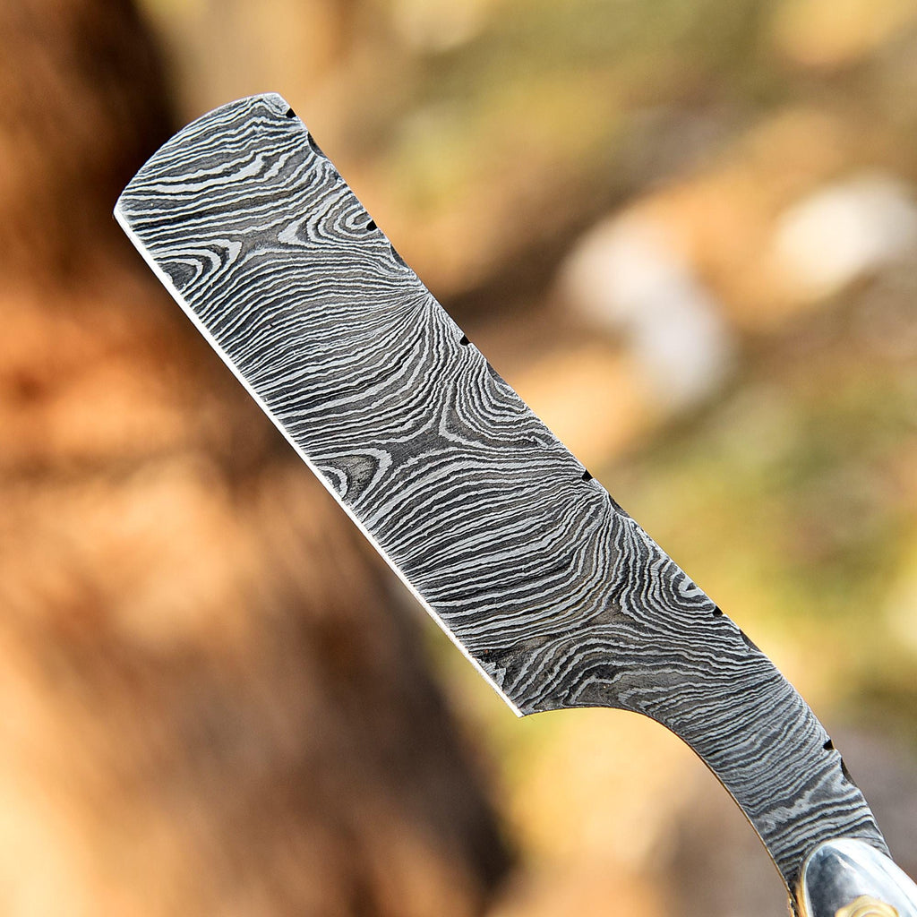 Handmade Damascus Steel Straight Razor, Exotic Classic Barber Blade, Personalized Razor, Groomsman Gift, Boyfriend Gift, Shaving Ready Gift