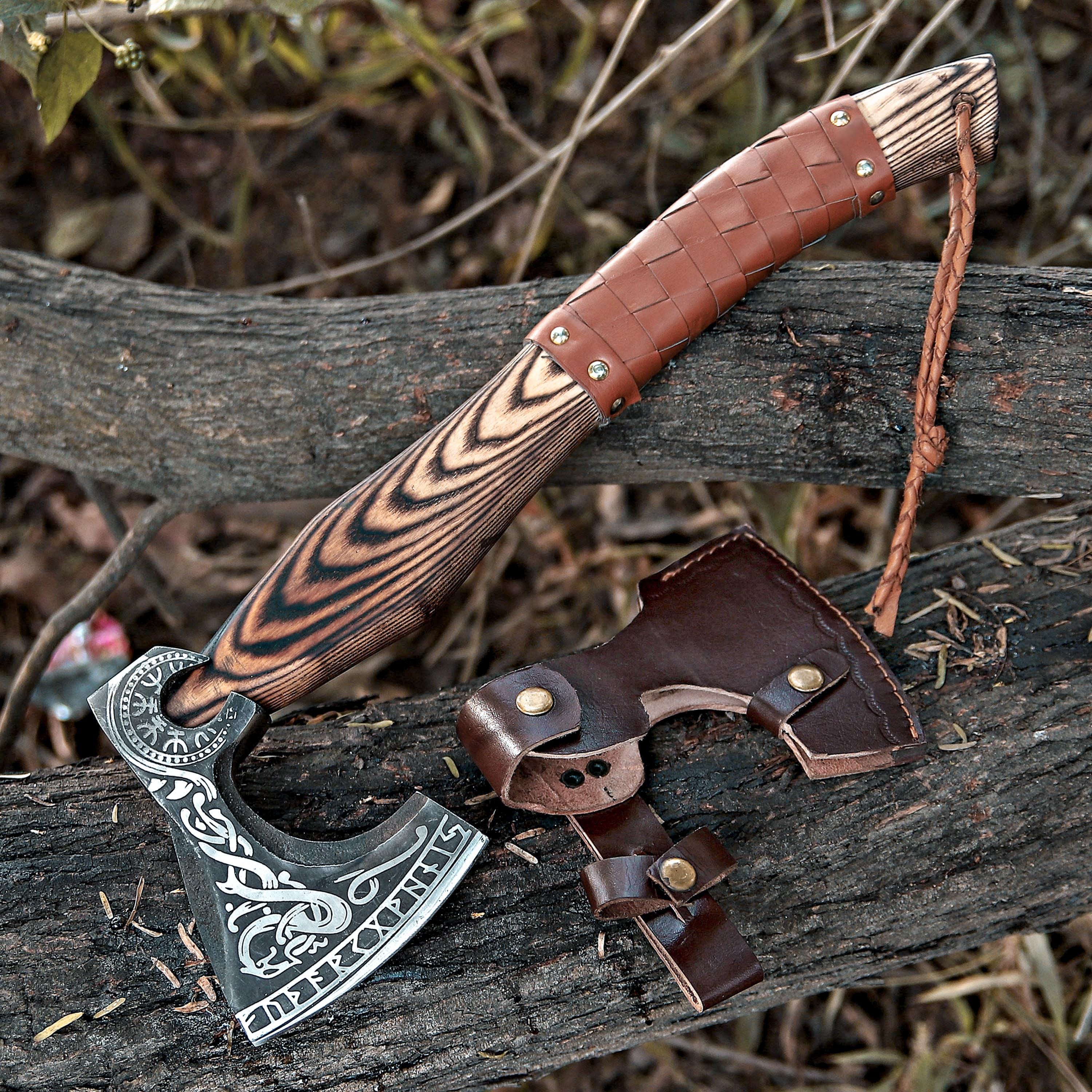 Premium Viking Axe Handmade With Pakka Wood Handle | Throwing Axe | Custom Axe | Battle Axe | Bronze Axes | Christmas Gift Box |Gift For Him