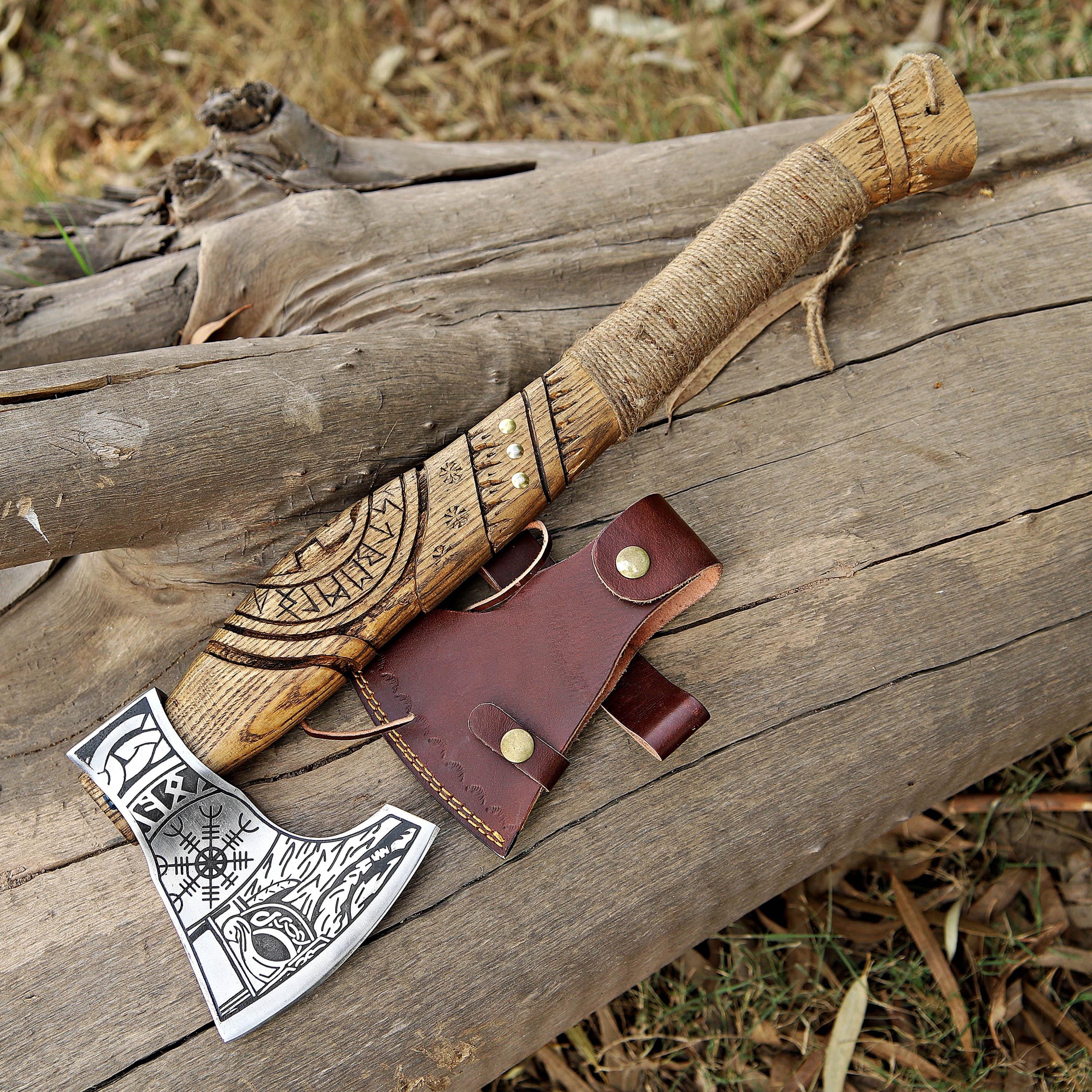 Vintage Handmade Viking Axe With Pakka Wood Handle Battle Axe Throwing Axe Custom Axe Bronze Axes Christmas Gift Box Gift For Him