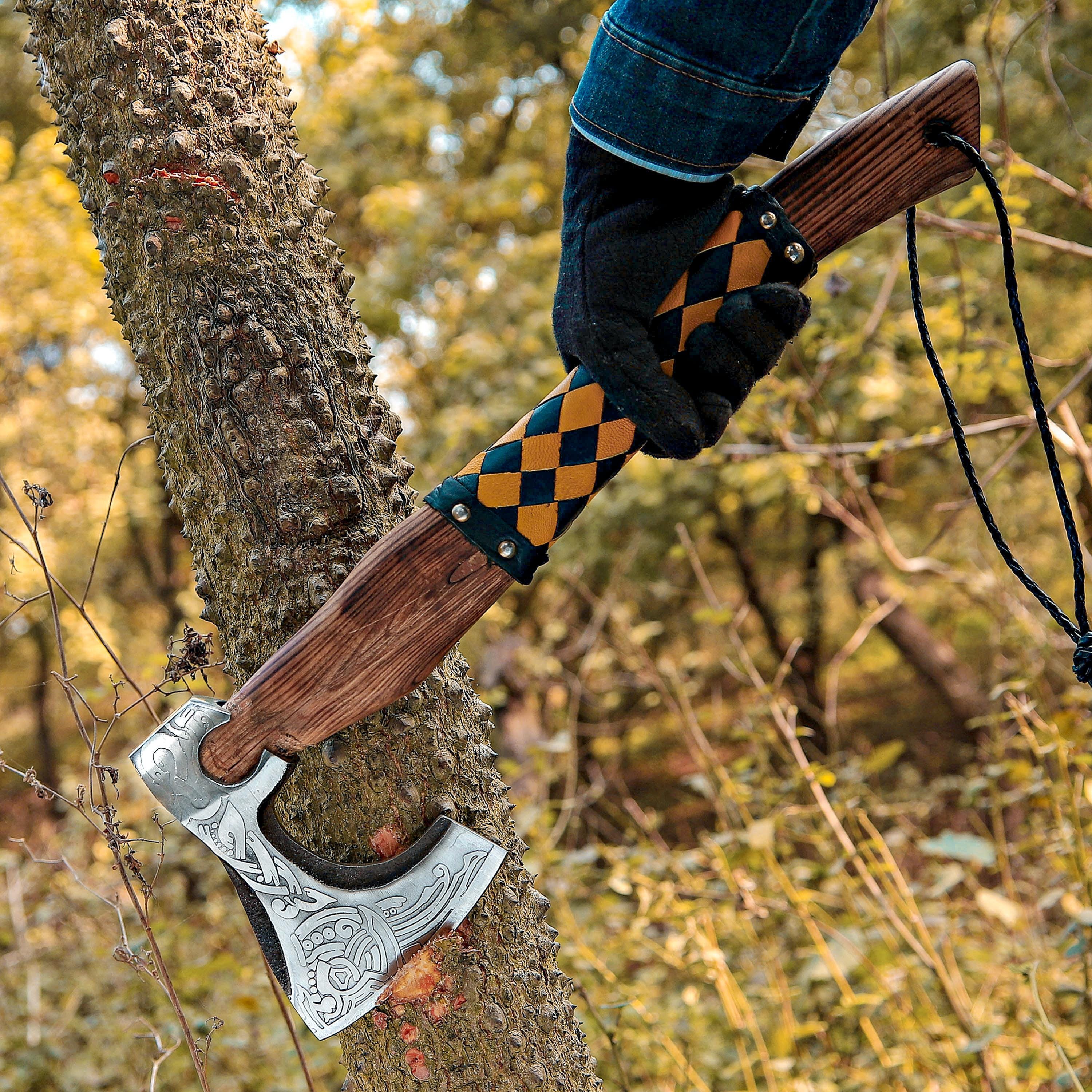 Handmade Viking Axe | Pakka Wood Handle | Custom Axe | Throwing Axe | Battle Axe | Hunting Axe | Christmas Gift Box | Gift For Him