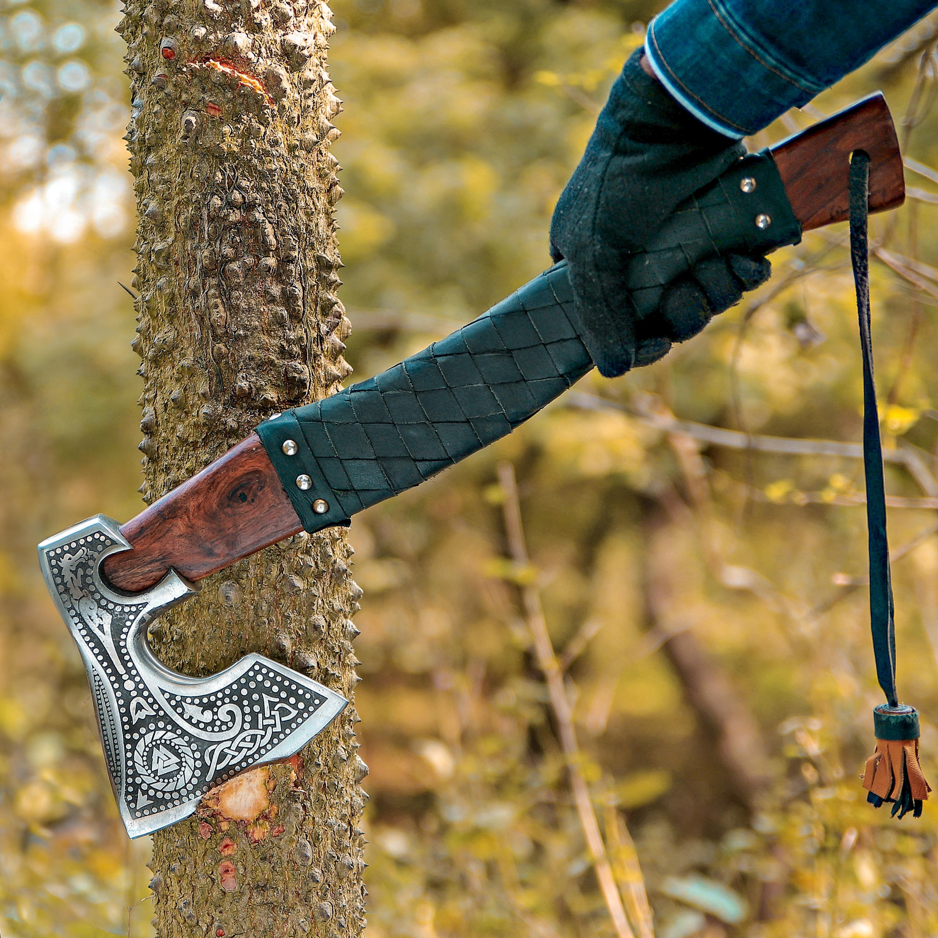 Handmade Viking Axe | Pakka Wood Handle | Engraved Camping Axe | Throwing Axe | Hunting Axe | Battle Axe | Custom Axe | Christmas Gift