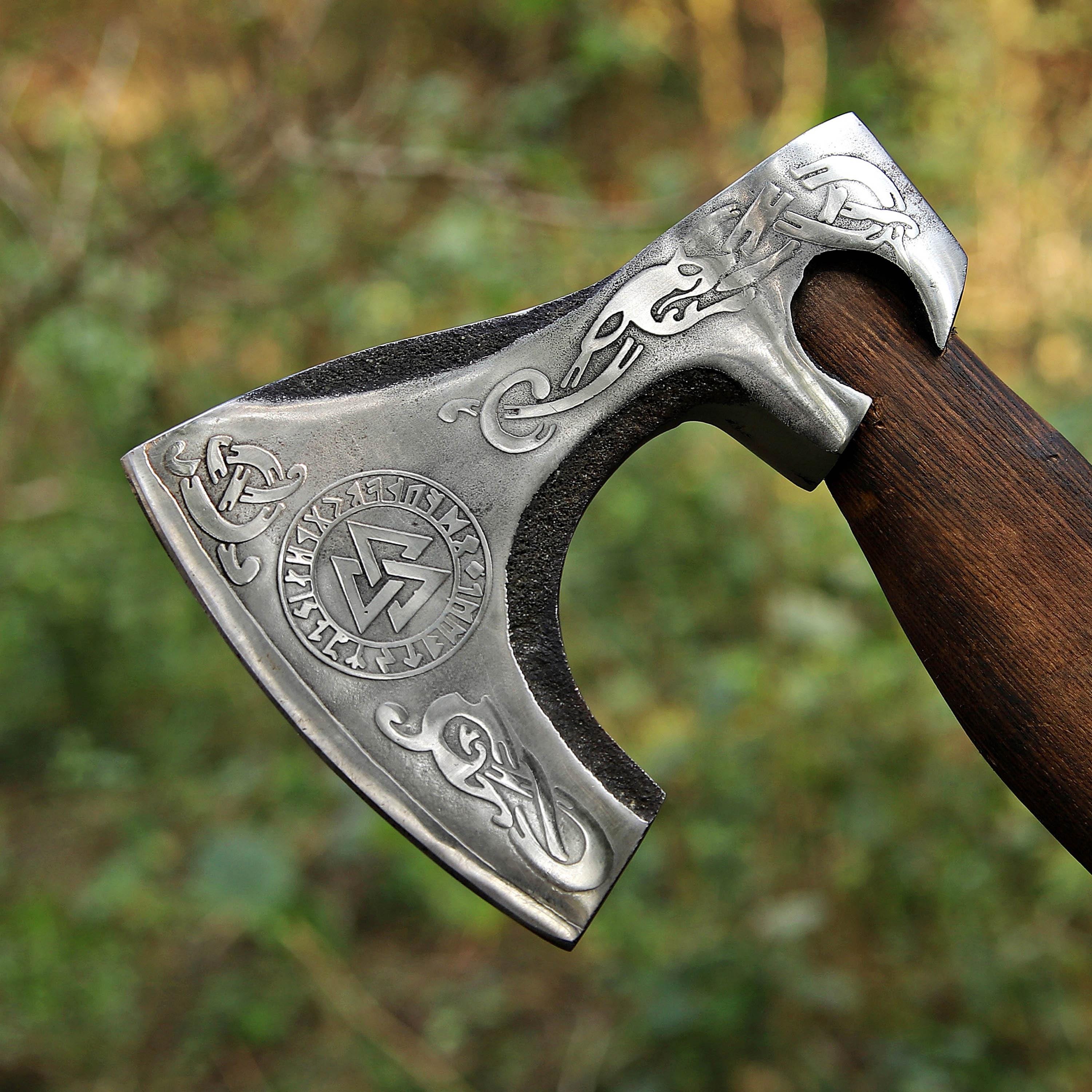Handmade Viking Axe Pakka Wood Handle Battle Axe Custom Axe Engraved Camping Axe Throwing Axe Hunting Axe Christmas Gift Box Gift For Him