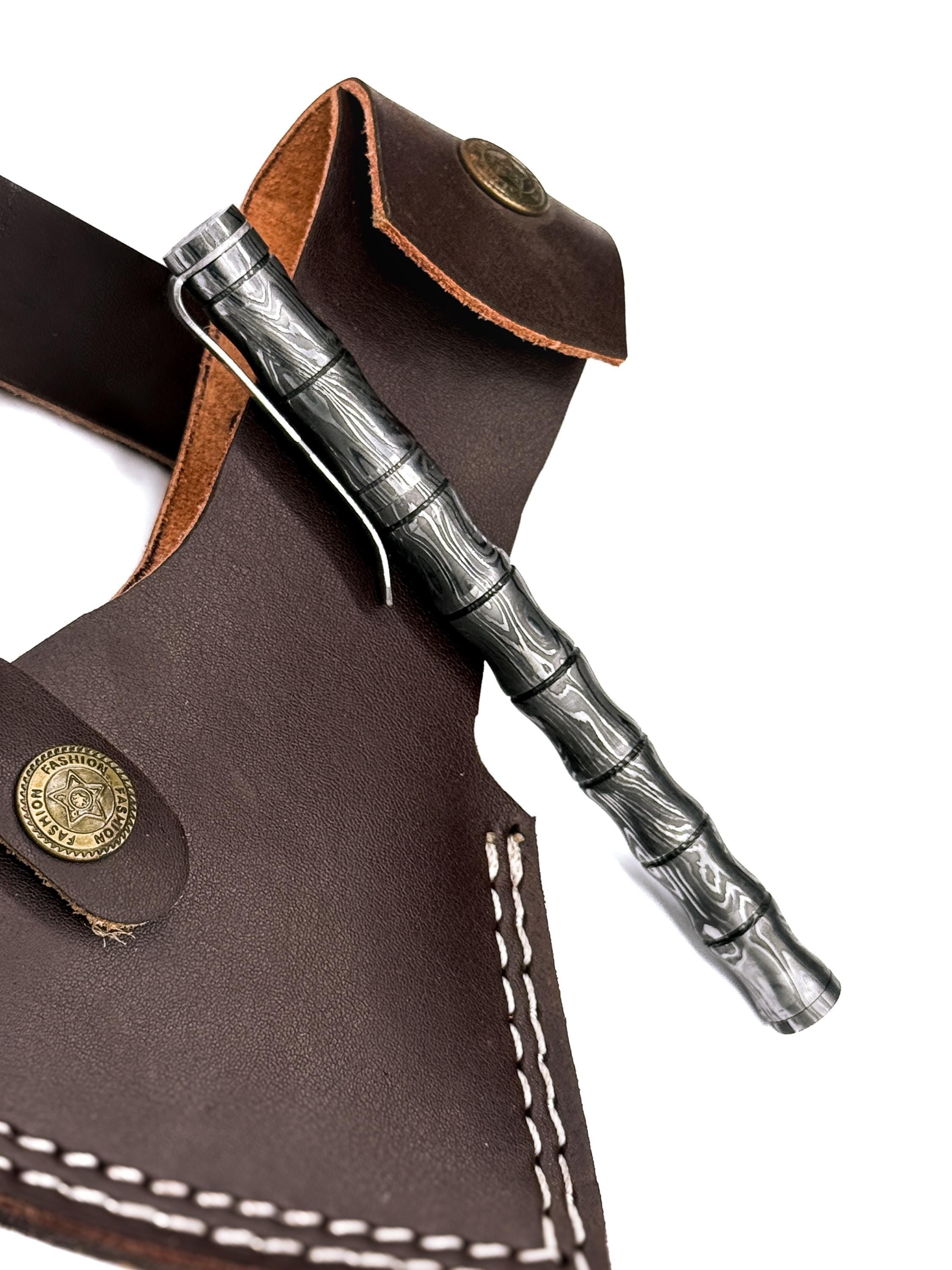 Handmade Damascus Pen, Hand Forged Damascus Steel Ballpoint with Screw Cap Unique Writing Piece Handmade Metal Pen Personalized Pen Gift
